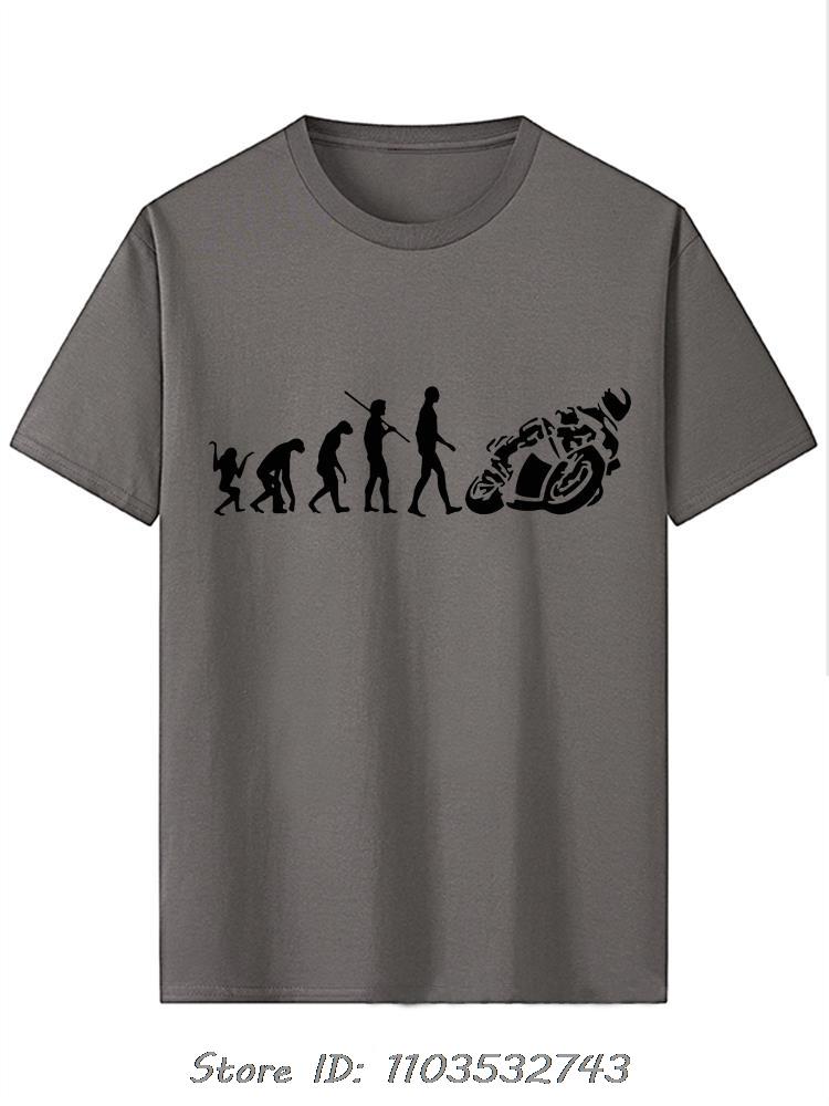 Summer Fashion Oversized T-shirt Cool Men's Clothing Cotton Tshirt Evolution Motorbiker Motorcycles Casual Fitness T Shirt