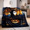 1pc Halloween Spooky Forest Scene Blanket Lightweight Blanket Throw Blanket For Sofa, Bed, Travel, Camping, Livingroom, Office, Couch, Chair Yy2510100