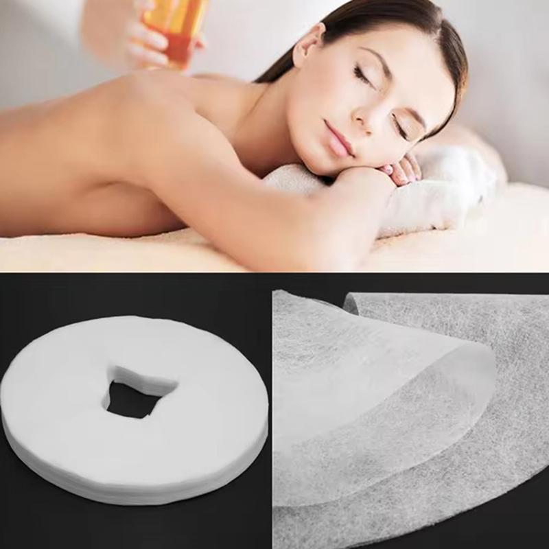 50Pcs Disposable Massage Table Sheets Headrest Pads Face Pillow Cover Cushion Cover Massage Face Cradle Table Head Rest Covers