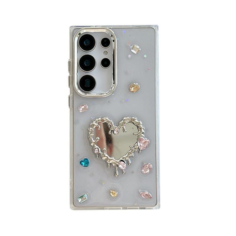Applicable To Samsung S25Ultra Love Butterfly Mirror Mobile Phone Case S24 Small Fresh A04S Women'S A25 Soft