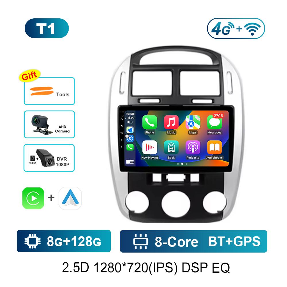 9 Inch GPS Navigation Android OS for Kia Cerato 2004 - 2008 4G DSP Stereo Car Radio Multimedia Player WiFi Bluetooth Cooling Fan