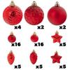 Christmas Tree Baubles Shatterproof Christmas Tree Bauble Ornaments Red Set 60x