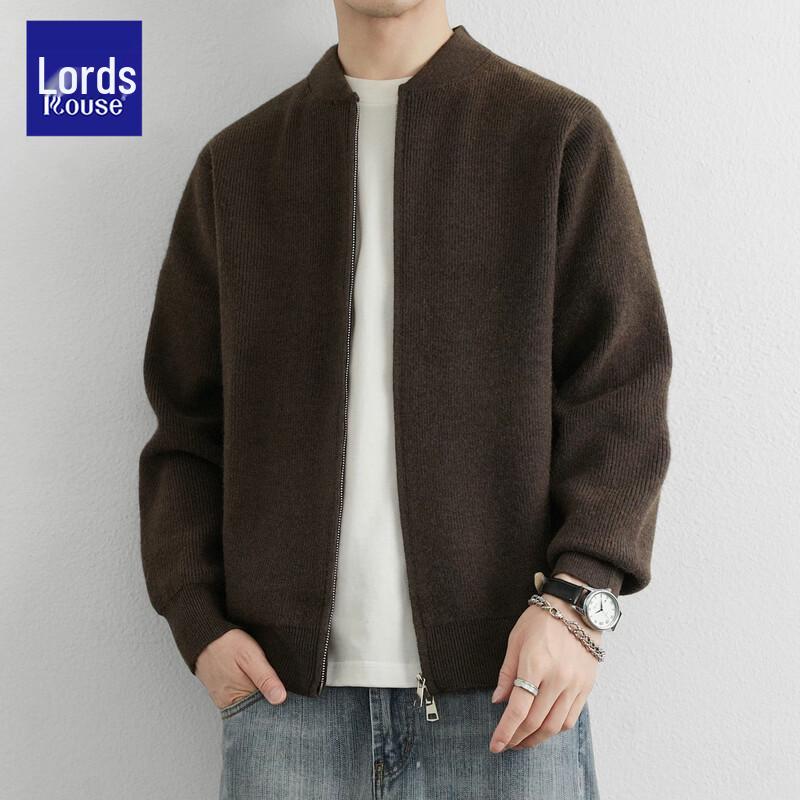 Cardigan lavorato a maglia con zip oversize stile americano da uomo Loz