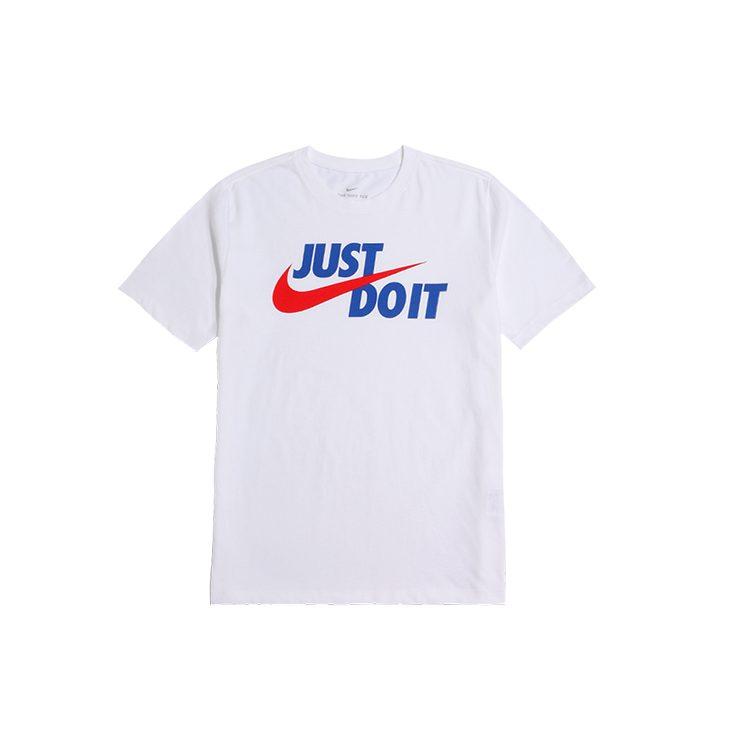Nike T Shirts Men's White Crew Neck Moderate Straight Fit AR5007-106