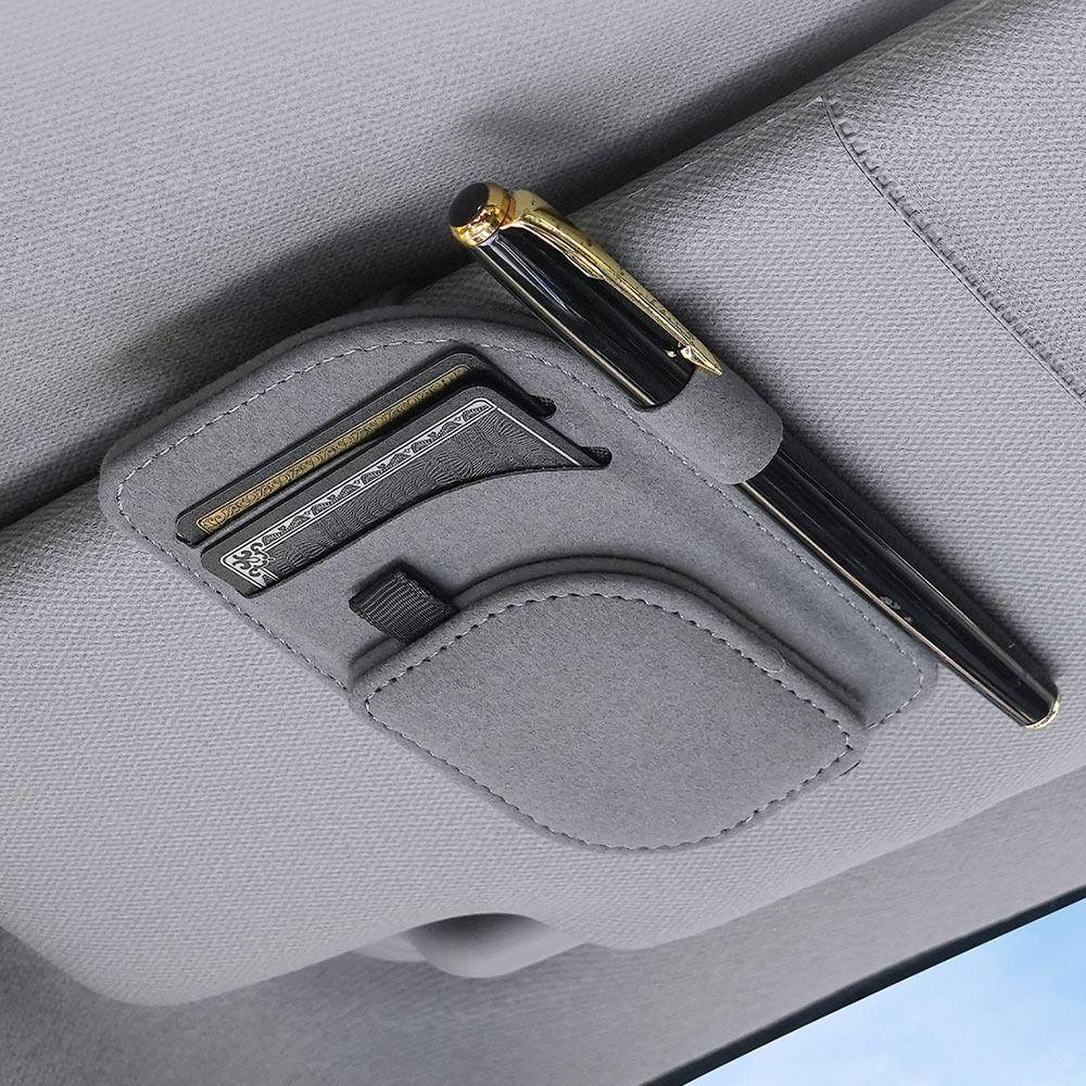 Magnetic Clip Magnetic Car Eyeglass Clips PU Leather Sunglasses Storage Case Auto Accessories
