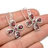 Sterling Silver Garnet Flower Earrings: 925 Silver Designer Jewelry