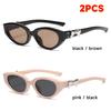 Fashion Cat Eye Sunglasses Women High Quality Uv400 Sunglass Retro Eyewear Bow Embellishment  Brand Designer Sun Glasses