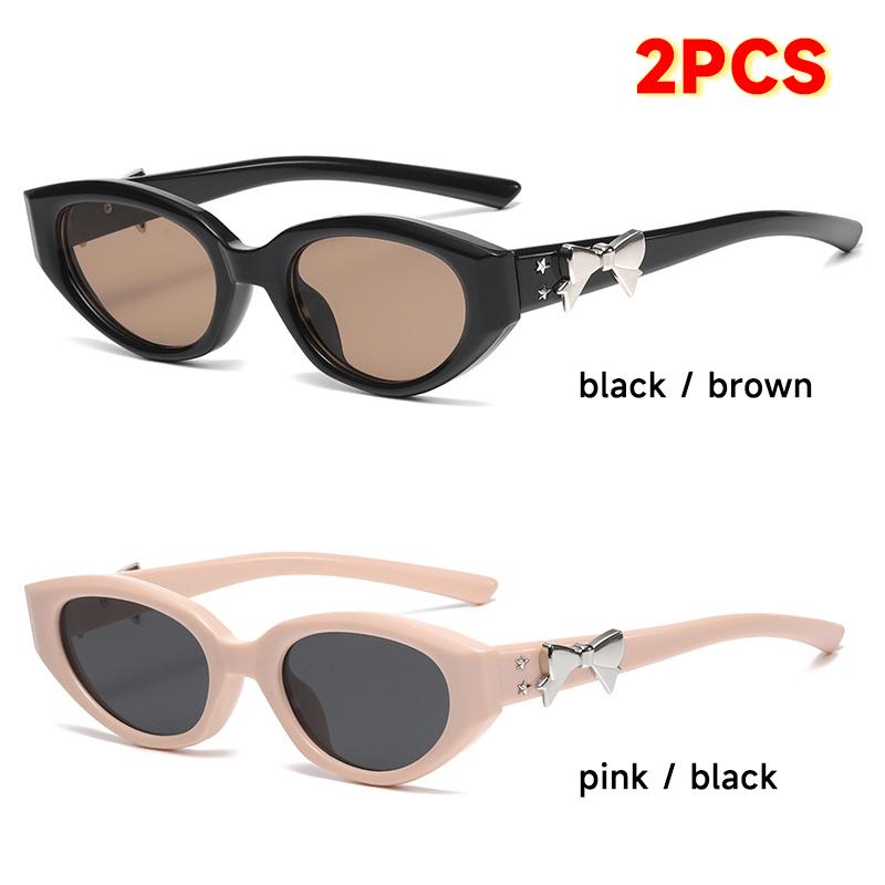Fashion Cat Eye Sunglasses Women High Quality Uv400 Sunglass Retro Eyewear Bow Embellishment Brand Designer Sun Glasses