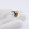 Natural Tiger Eye Ring, Handmade Twisted Wire Ring, 925 Sterling Silver Ring, Tiger's Eye Ring, Gift for Friend, Dainty Ring