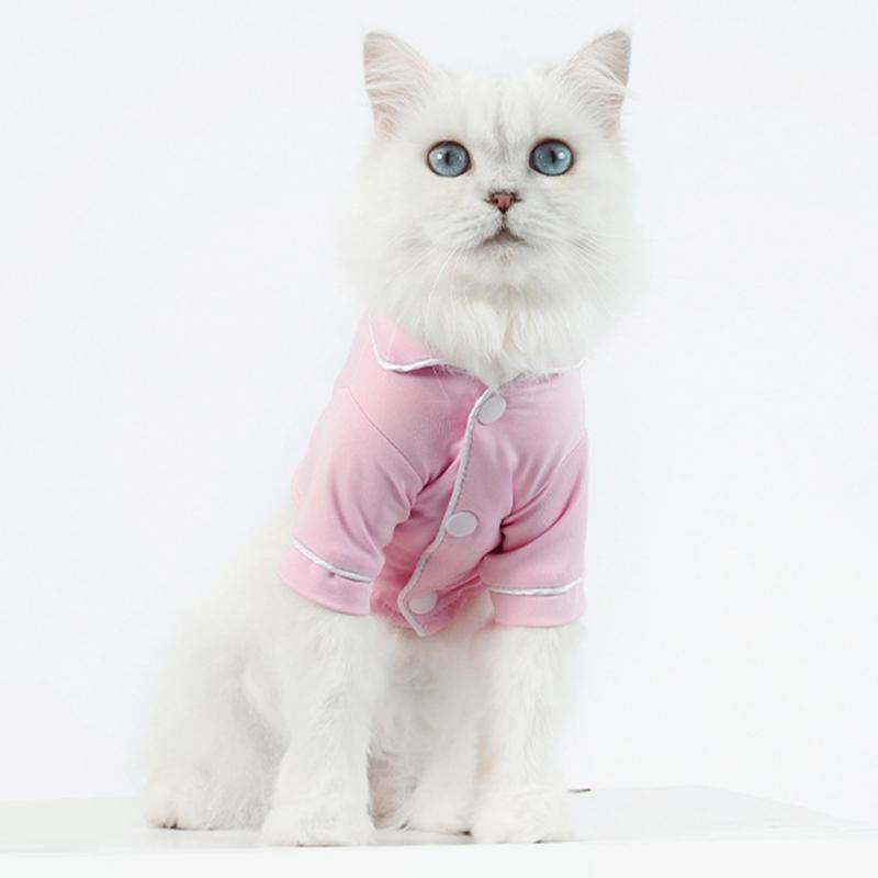 Pet Shirt Pajama for Dog Cats Lapel Collar Shirt Dog Sleepwear Comfortable Two Legged Shirt Dog Loungewear Pet Supply