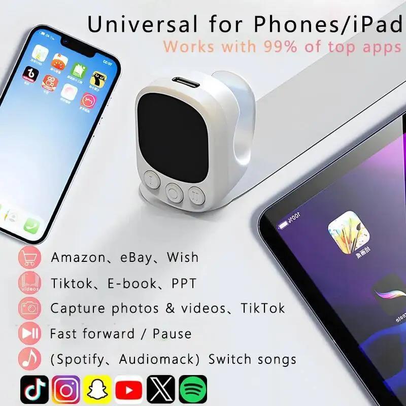 Ring Mouse Touch Screen Remote Control Air Mice Rechargeable Finger Mice Mobile Selfie Video for iPhone/iPad/Android Phones