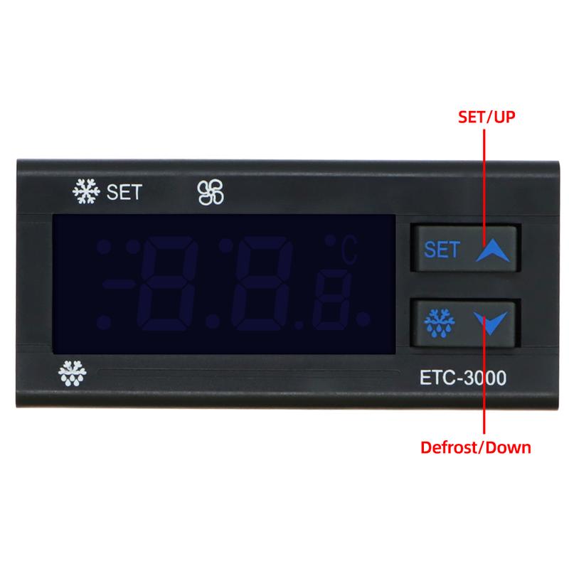 ETC-3000 mini digital temperature controller refrigerator thermostat controller thermostat dual NTC sensor 220V
