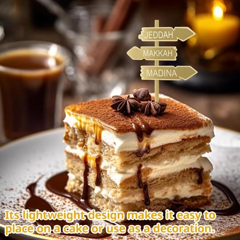 3pcs Umrah Mubarak Cake Topper Cupcake and Cake Decorations for Eid Ramadan