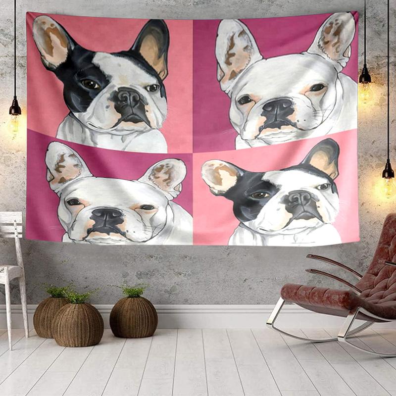 French Bulldog Tapestry, Unique Design Tapestry, Wall Decor for Bedroom,Livingroom, Playroom,Heartwarming Fan Holiday Gifts
