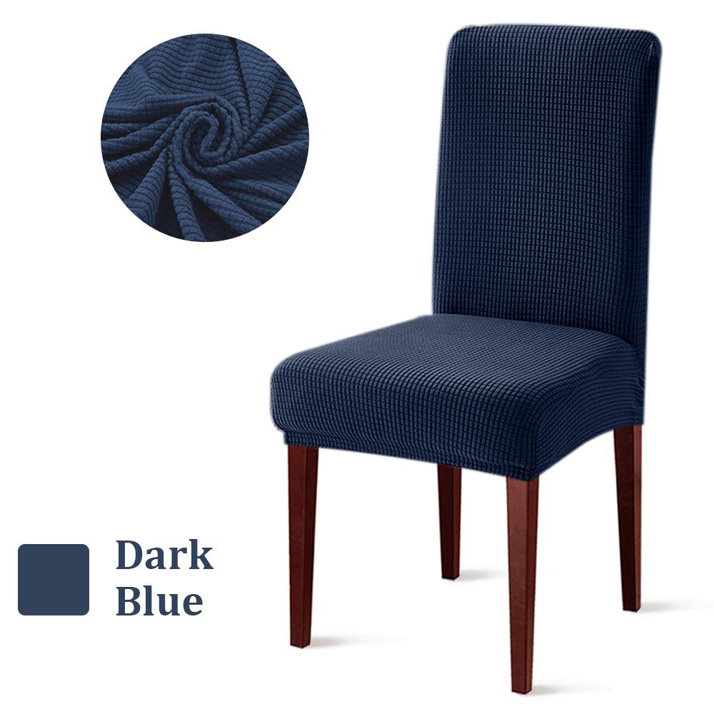 Jacquard fleece middle back chair cover solid color corn kernel chair cover dust-proof hotel banquet dining chair cover dust cover