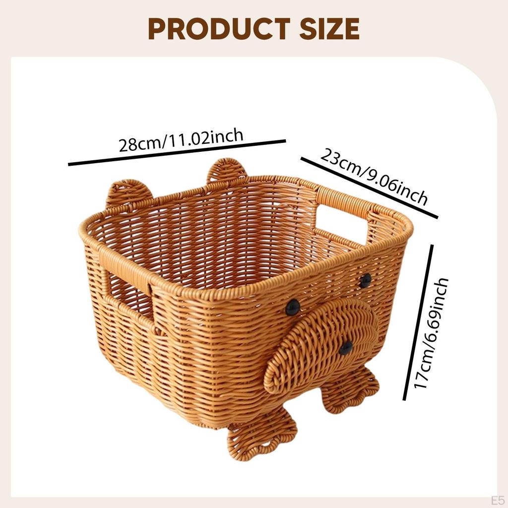 Basket Handmade for Organization with Handles Storage Bin Living Room Kitchen Countertop