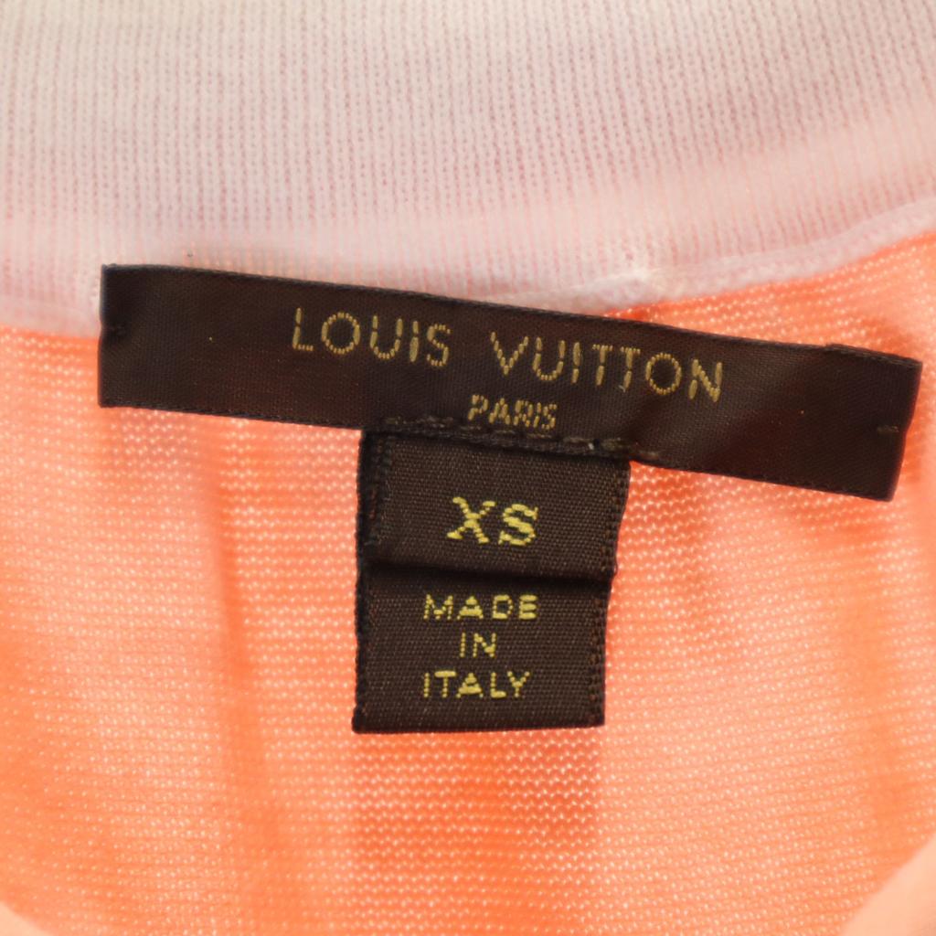 Louis Vuitton Made In Italy Border Pattern No Sleeve Knit XS Salmon Pink Women Used