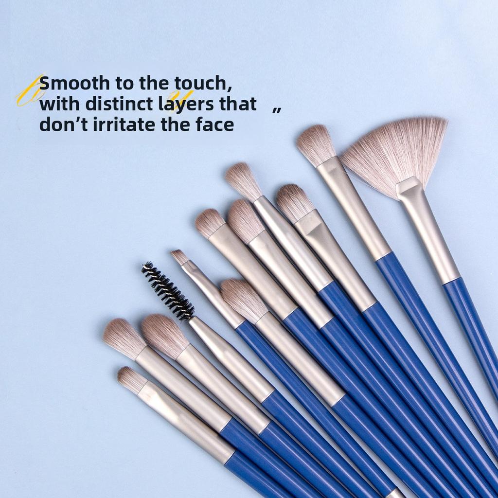 12 plastic handle eye brushes 4 colors optional, makeup brush set brush multi-function full set of eye makeup tools