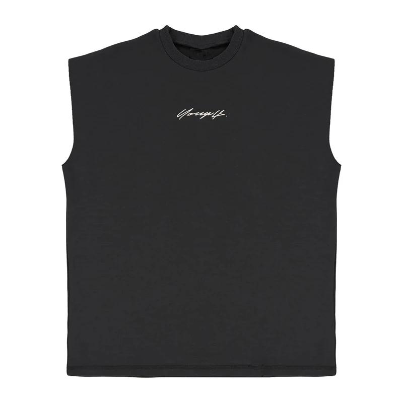 

Футболка без рукавов, мужская американская мода, мужской жилет для бега, баскетбола, тренировочный жилет, новый спортивный жилет для фитнеса L чёрный