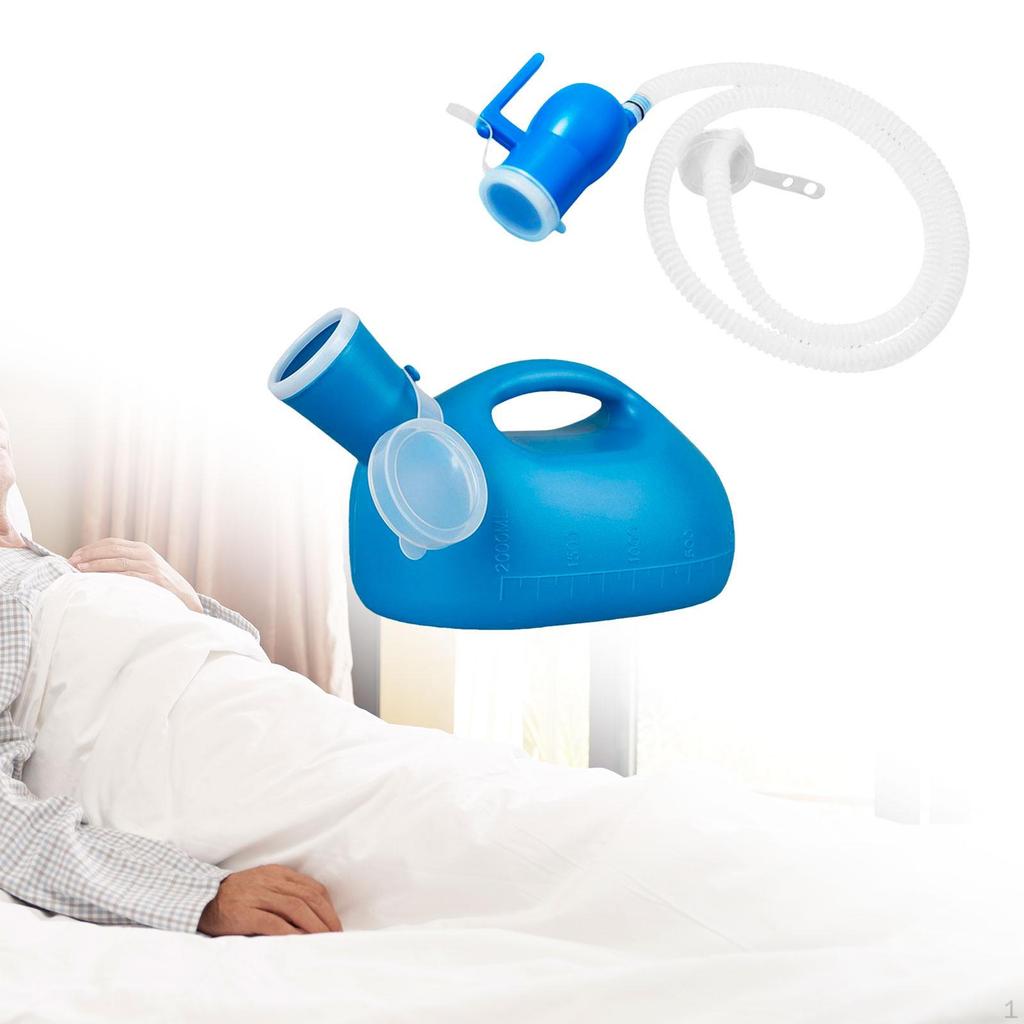 Male Urinal Bottle Men Potty 2000ml Leakproof Portable Pee Urinary Container for Sitting