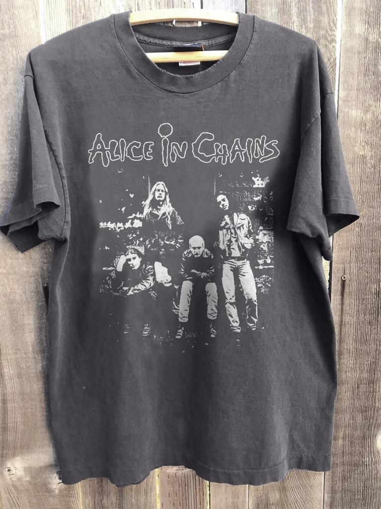Men's Summer Vintage ALICE IN CHAINS T-Shirt Unisex Cotton and Breathable Tee Men's Round Neck Streetwear Oversized Short Sleeve