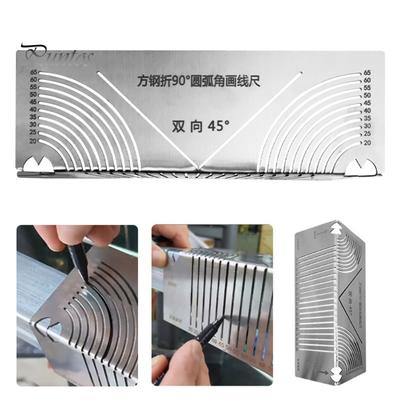 Angle Arc Marking Tool 90-Degree Square Steel Pipe Bending Marking Welding Tool Adjustable Linear Arc Scriber for Engineering Metalworking
