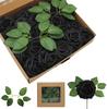 8CM Faux Rose Flower Gift Box Set with Leaves - Includes 25 or 50 Flowers for Home Decoration