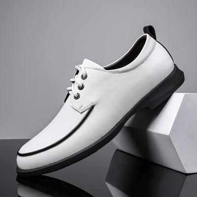 Men Formal Shoes Business Oxford Shoes Elegant Classic Gentleman Men'S Shoes Casual Leather Footwear Wedding Social White Flats
