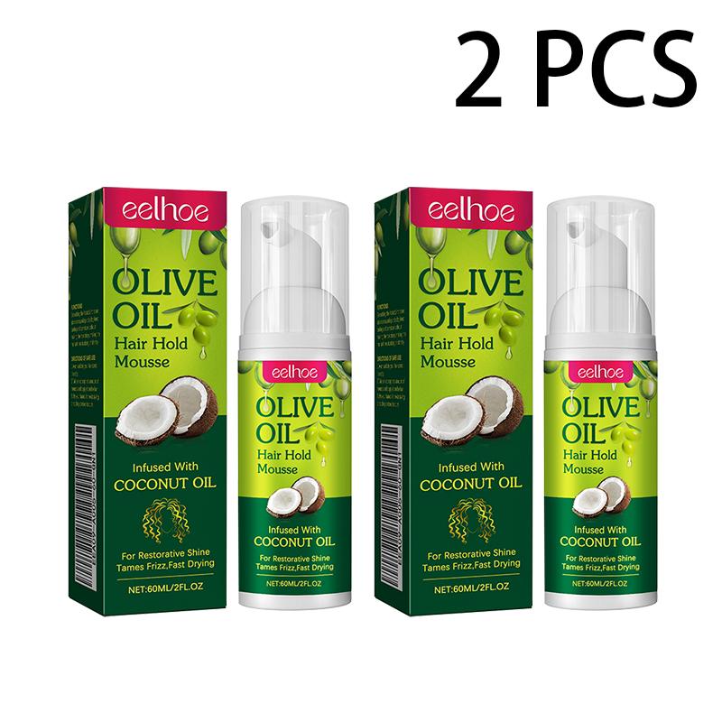 EELHOE Olive Oil Hair Styling Mousse Curl Styling Moisturizing Curl Care Styling Long Lasting Anti-Frizz Mousse