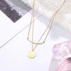 Double Round Card Letter Necklace Women'S Pendant Does Not Fade Versatile Collarbone Premium Durable Quality Useful