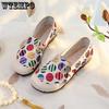 Women's Canvas Shoes Ethnic Old Beijing Cloth Shoes Linen Soft Soled Single Shoes Mother's Shoes