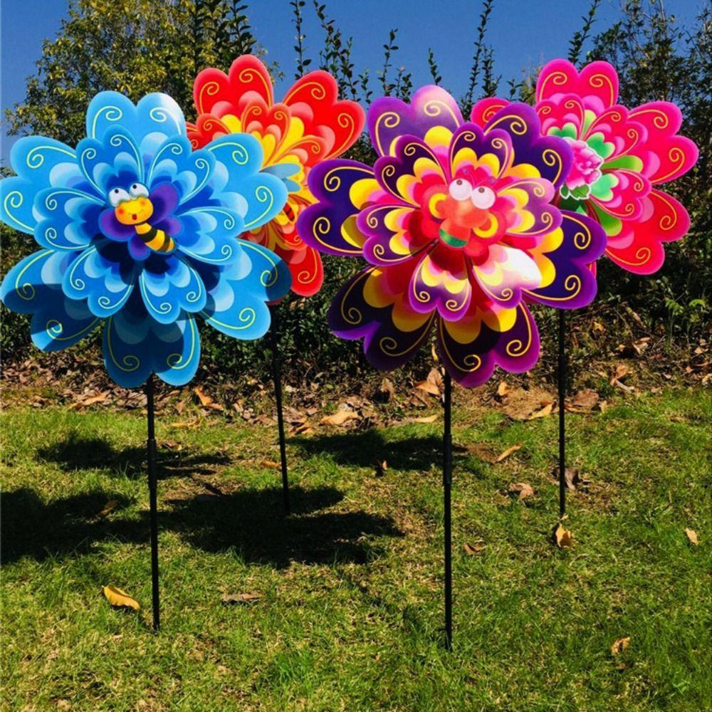 Mehrere Stile Drehender Windspiel Stehende Rasenblumen-Windrad Outdoor-Party Picknick Dekoration