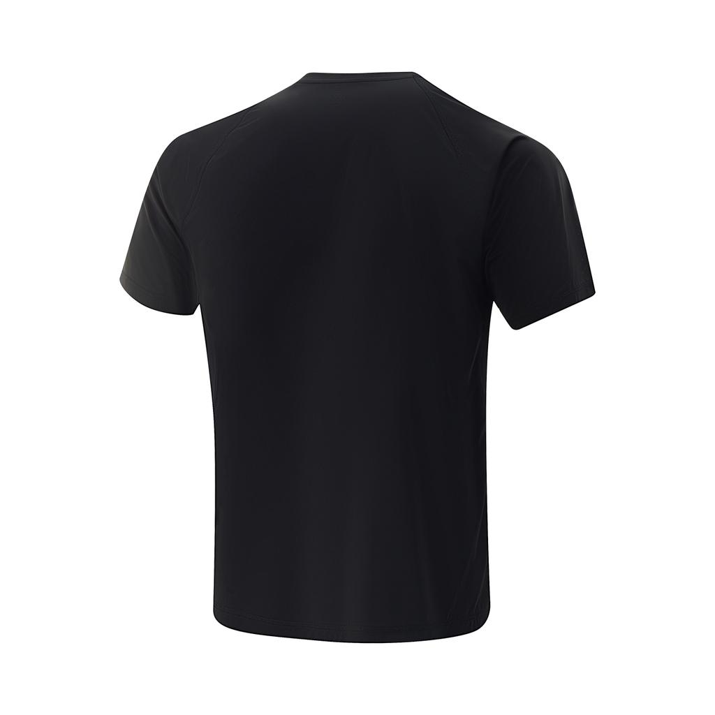 Li Ning Basketball Series Buchstaben Farbblock Atmungsaktiv Vielseitig Kurzarm T-Shirt Herren Oberteile Schwarz ATSV167-2