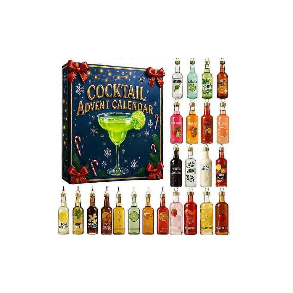 2025 Full-Style Acrylic Christmas Advent Calendar, Festive Decoration, Cocktail
