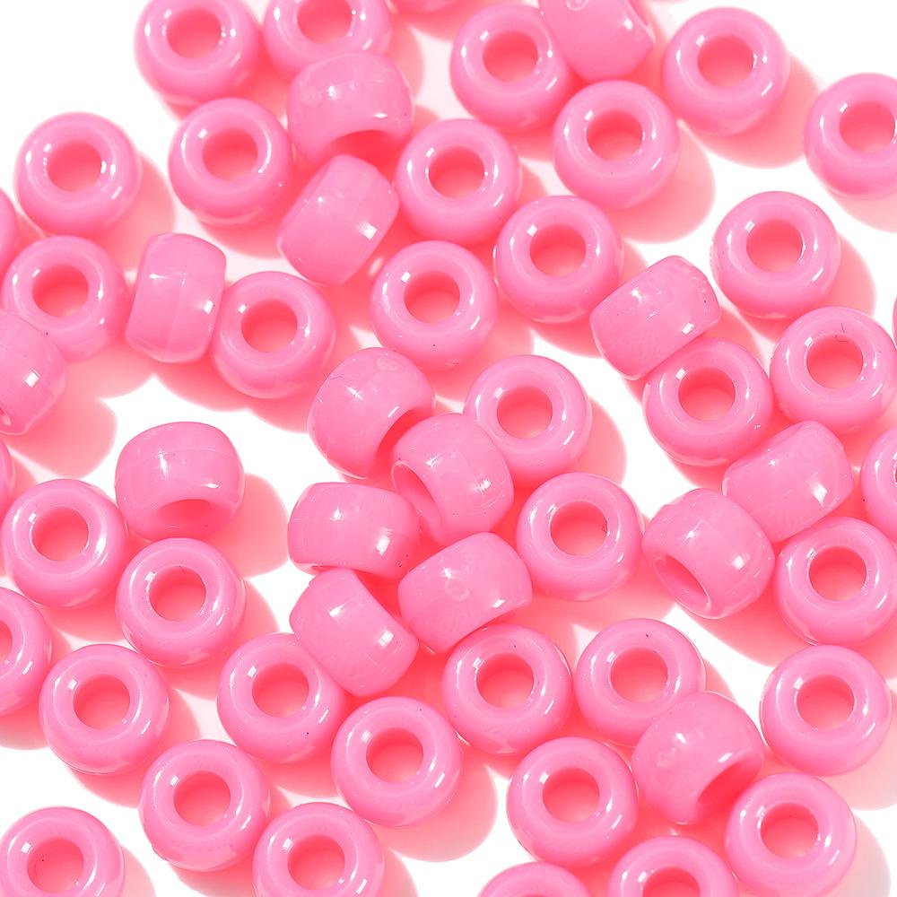 TX40 100Pcs 9mm Colors Minimalist Multicolor Rotundity Acrylic Big Hole Spacer Beads DIY Craft Kid Necklace Bracelets Accessory