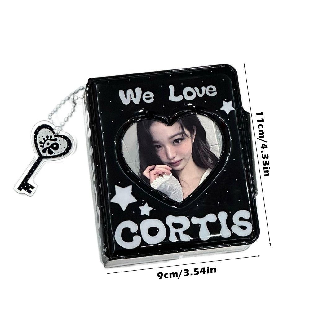 Koreanischer PVC-Foto-Kartenhalter Schwarz Cortis 32 Fächer Foto-Karten-Ordner Idol-Karten-Sammelbuch