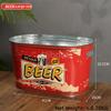 Internet Celebrity Retro Beer Beverage Ice Bucket High Aesthetic Home Handheld Tin Ice Bucket Camping Bar KTV Tonneau En Bois