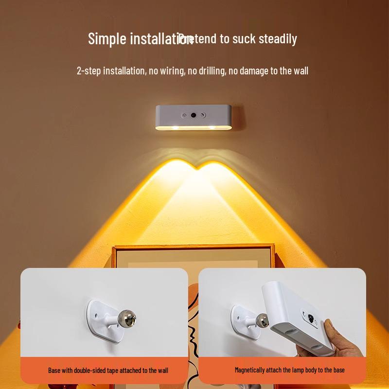 Wireless Rechargeable Magnetic Bedside Lamp with Remote Control and Sensor