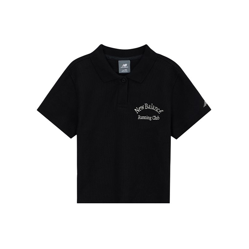 New Balance Polo Shirt Women s Black NFE32162-BK M/160