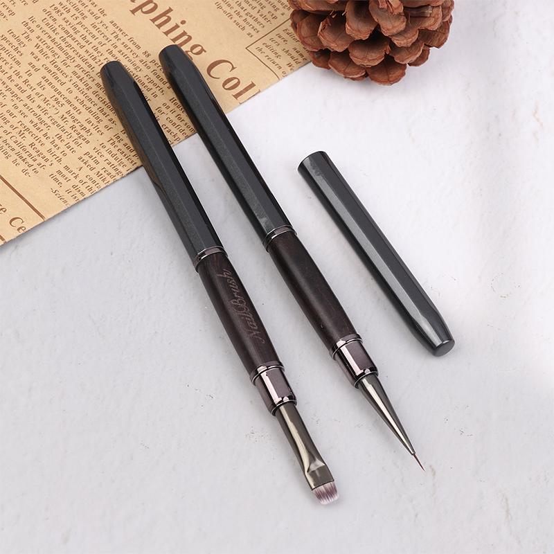 Double-End Nail Pen Brush Glue Phototherapy Pen Uv Gel Liner Brush Dual End Nail Art Drawing Pen Manicure Brushes Tool
