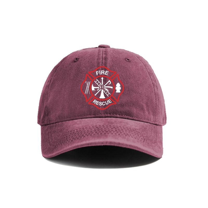 Fire Rescue Baseball Cap Women Men Outdoor Firefighter Fireman Caps New Distressed Dad Hats MZ465