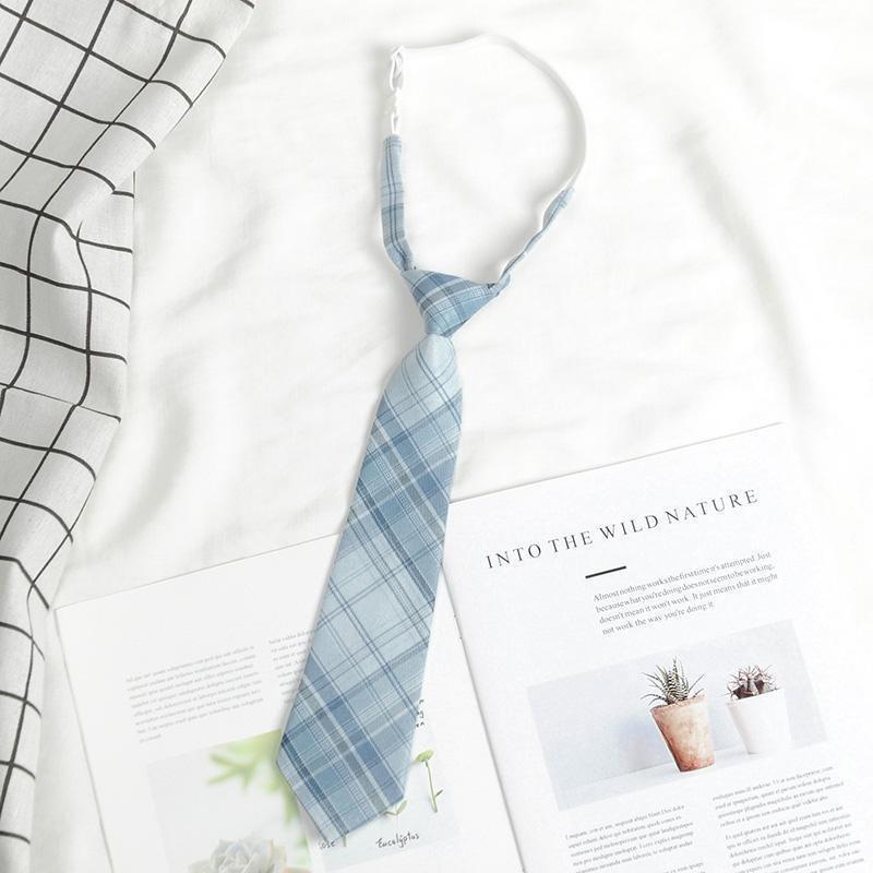 Childrens Tie With Solid Color Striped Check Pattern Polyester For School Uniforms