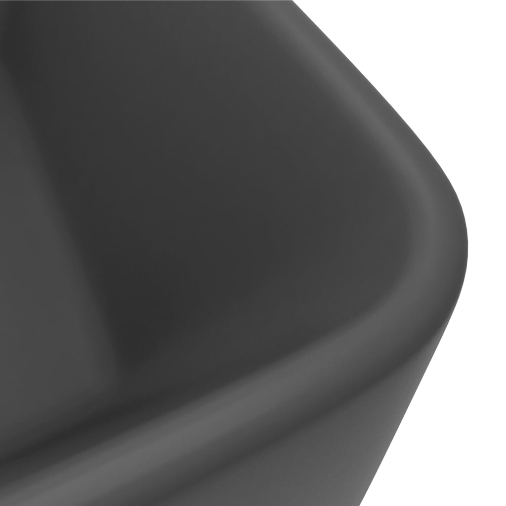 Luxury Wash Basin Matte Dark Grey 41 X 30 X 12 Cm Ceramic