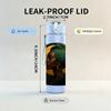 1PC African Lady Portrait Bust 750ml Color Plastic Sports Water Bottle Leakproof Flip Straw Lid For Sports Office Home Use