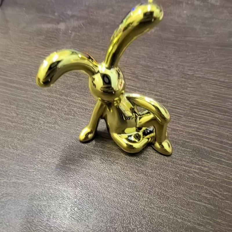 Rabbit Animal Decor Modern Style Bunny Art Crafts Silver Living Room Decoration