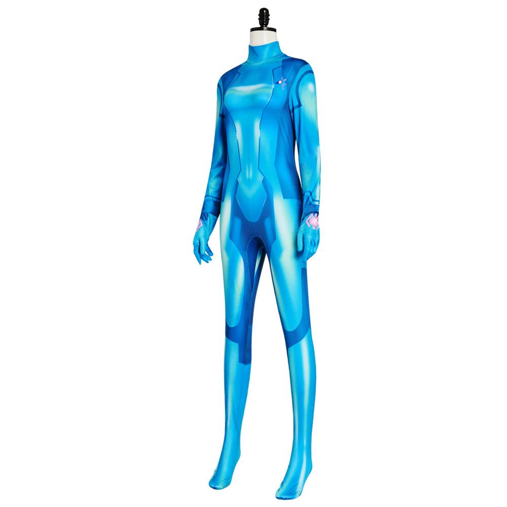 Metroid Cosplay Samus Aran Bodysuit Jumpsuit for Halloween Role Play, Sci-Fi Game Costume