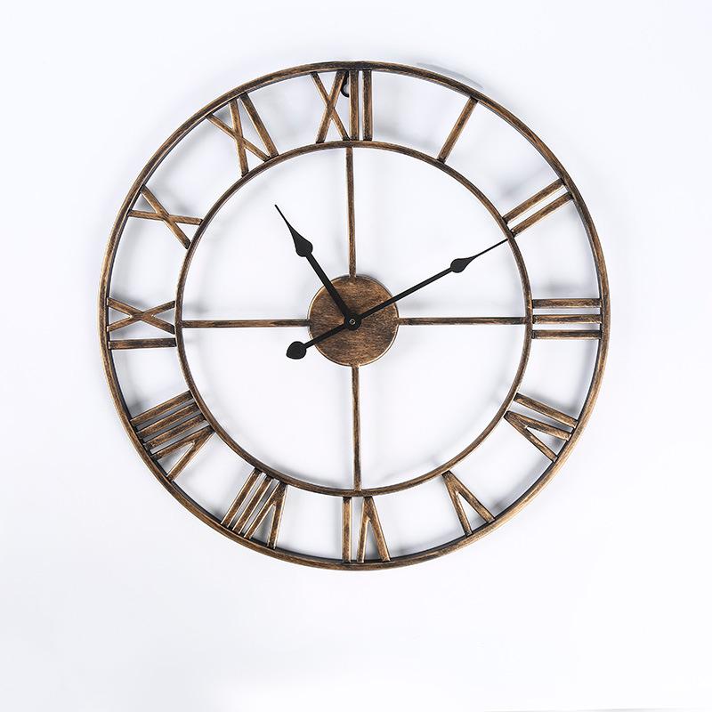 

Настенные часы Стрелки Римские цифры Металл Точные Бесшумные Скандинавский Орнамент Подвесные