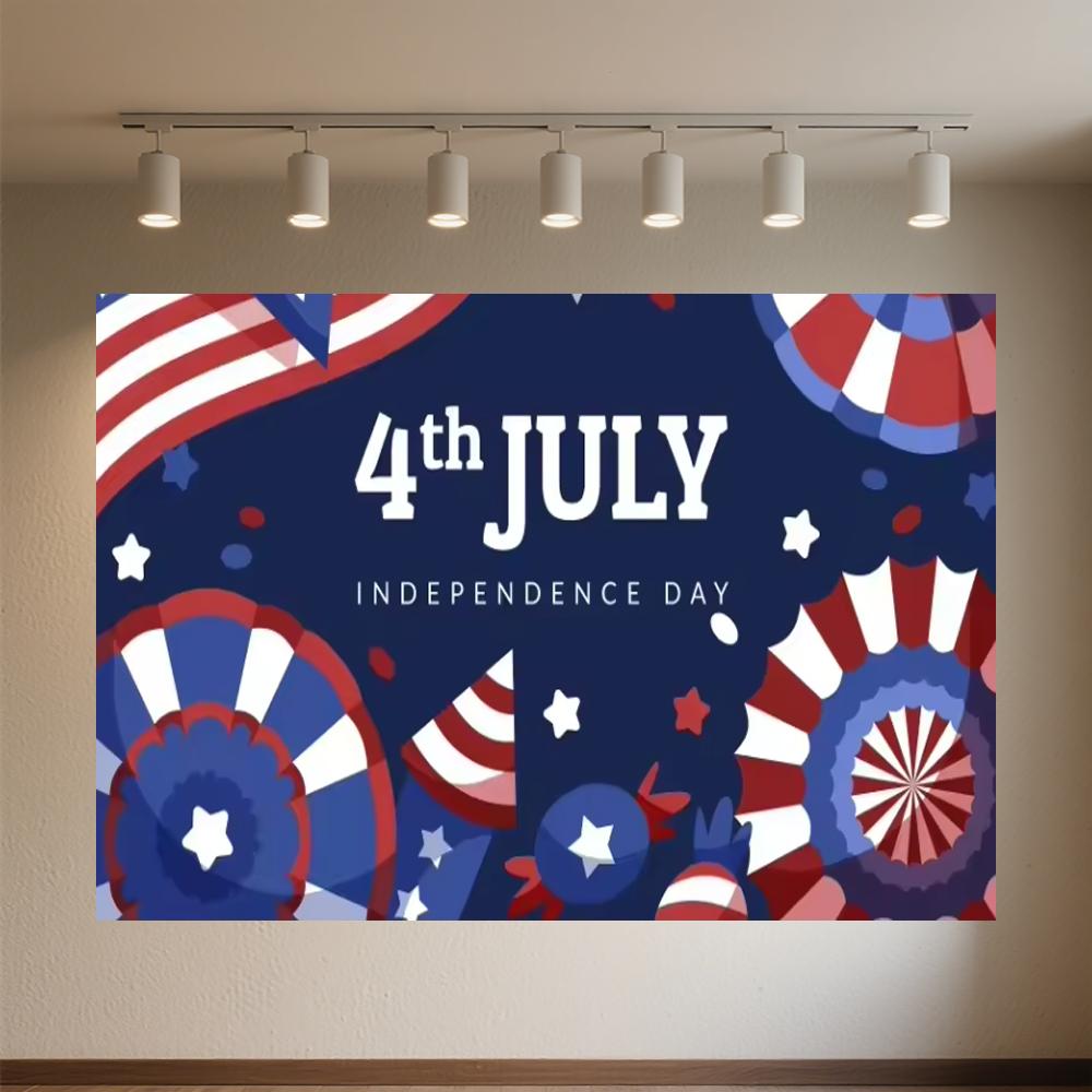 US July 4 Independence Day Background Celebration USA Flag 4th of July Independence Day Portrait Banner Decor Background Photo