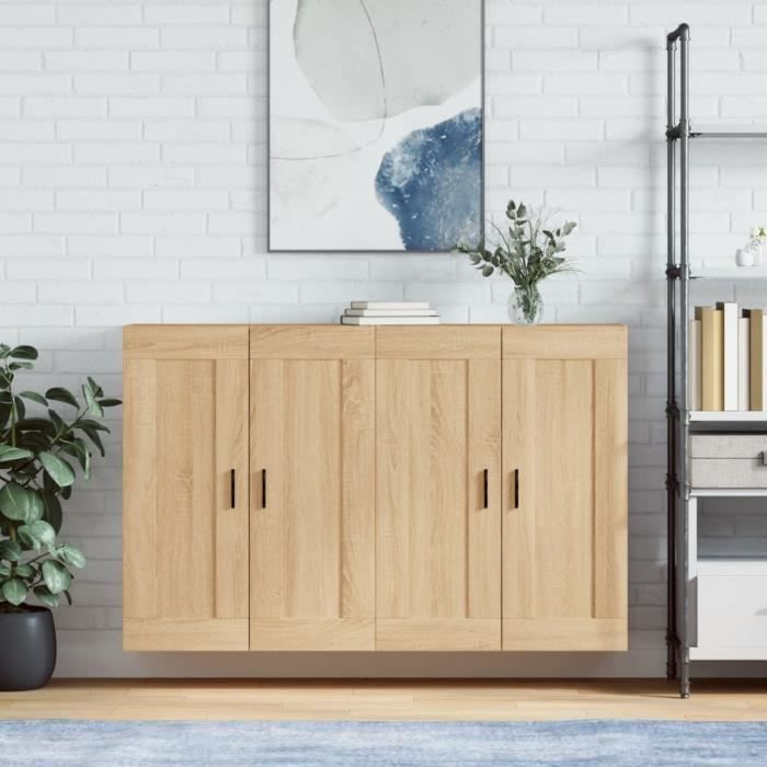 VidaXL Wall Cabinets 2 Pcs Sonoma Oak Engineered Wood 3198036