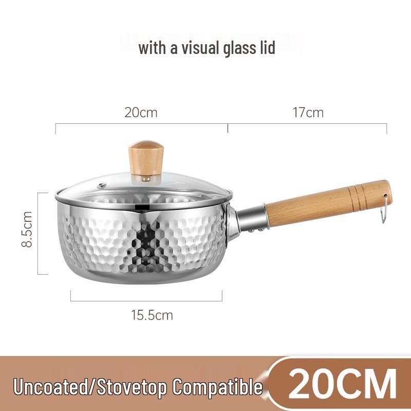 ZISIZ 20cm 304 Stainless Steel Multi-Purpose Pot